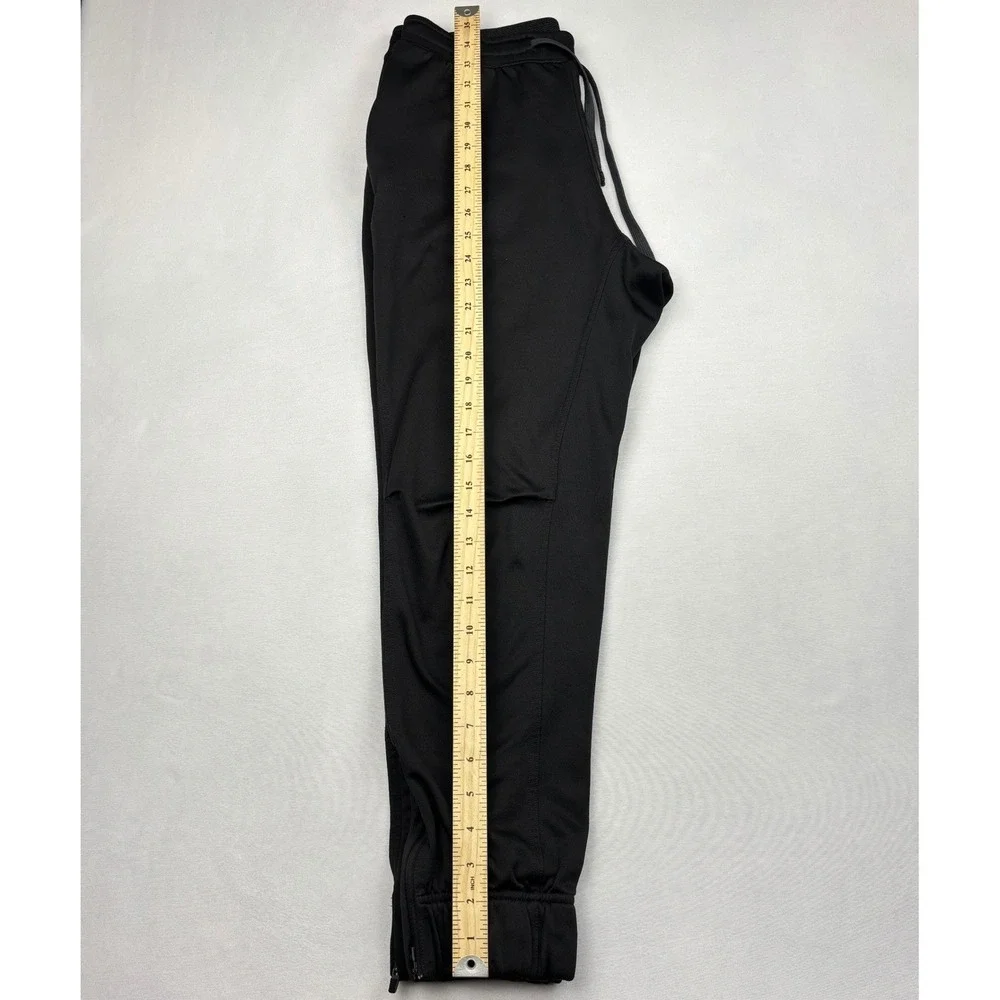 Adidas Pants Mens Medium Black Climawarm Fleece Joggers Track Ankle Zip AC2532